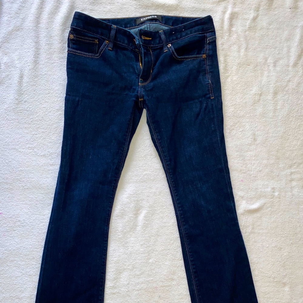 Express barely boot low rise jeans